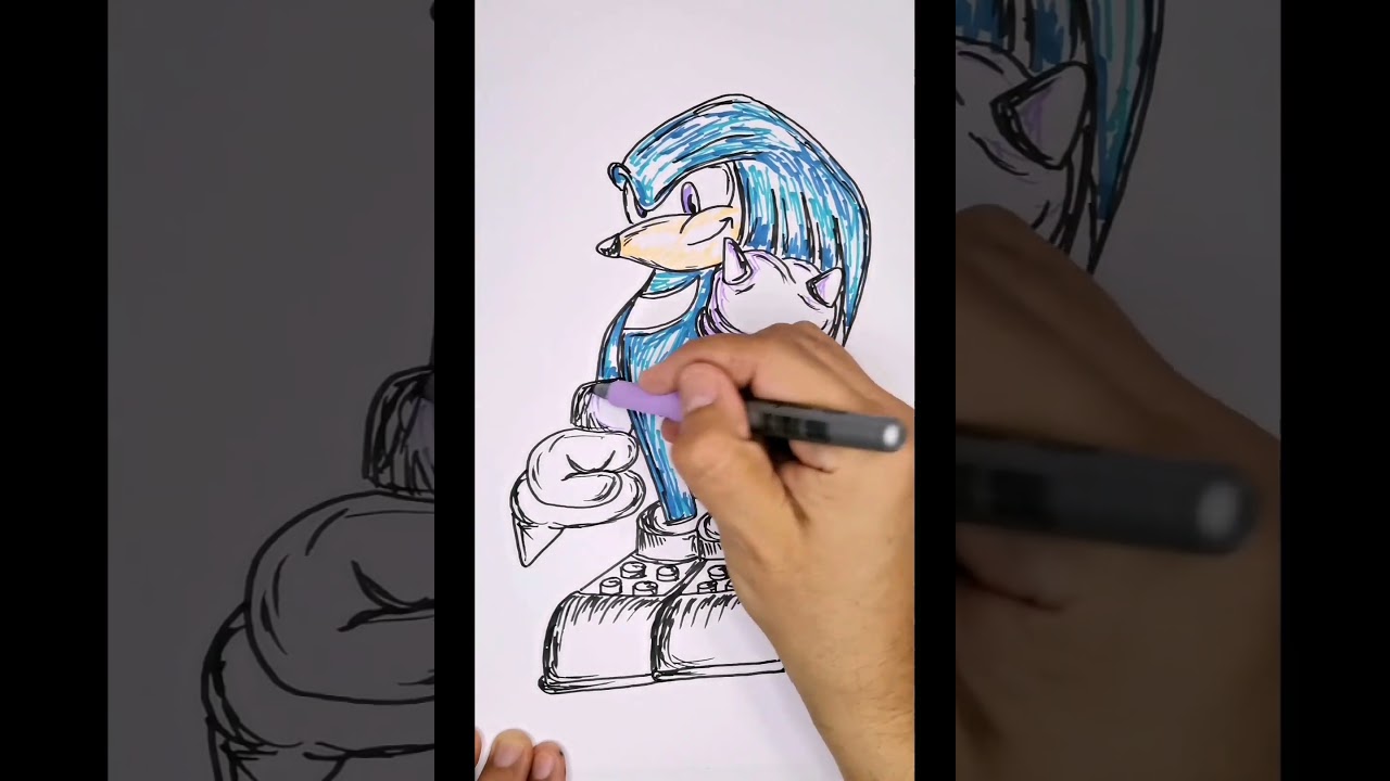 😲C&oacute;mo DIBUJAR y COLOREAR a KNUCKLES ESTILO SONIC | Mundo ART