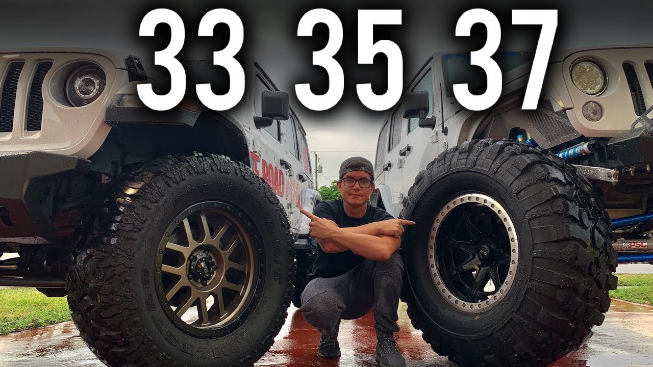 Como escoger el Tamaño de Cauchos para su Jeep Wrangler 33 VS 35 VS 37 Pulgadas