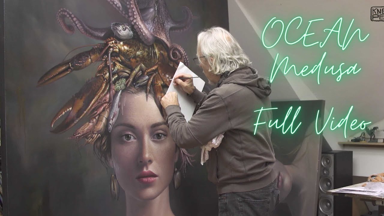 Making of OCEAN MEDUSA by Michael Knepper FULL VIDEO (Hyper Realism Acrylic and Oil Painting)
