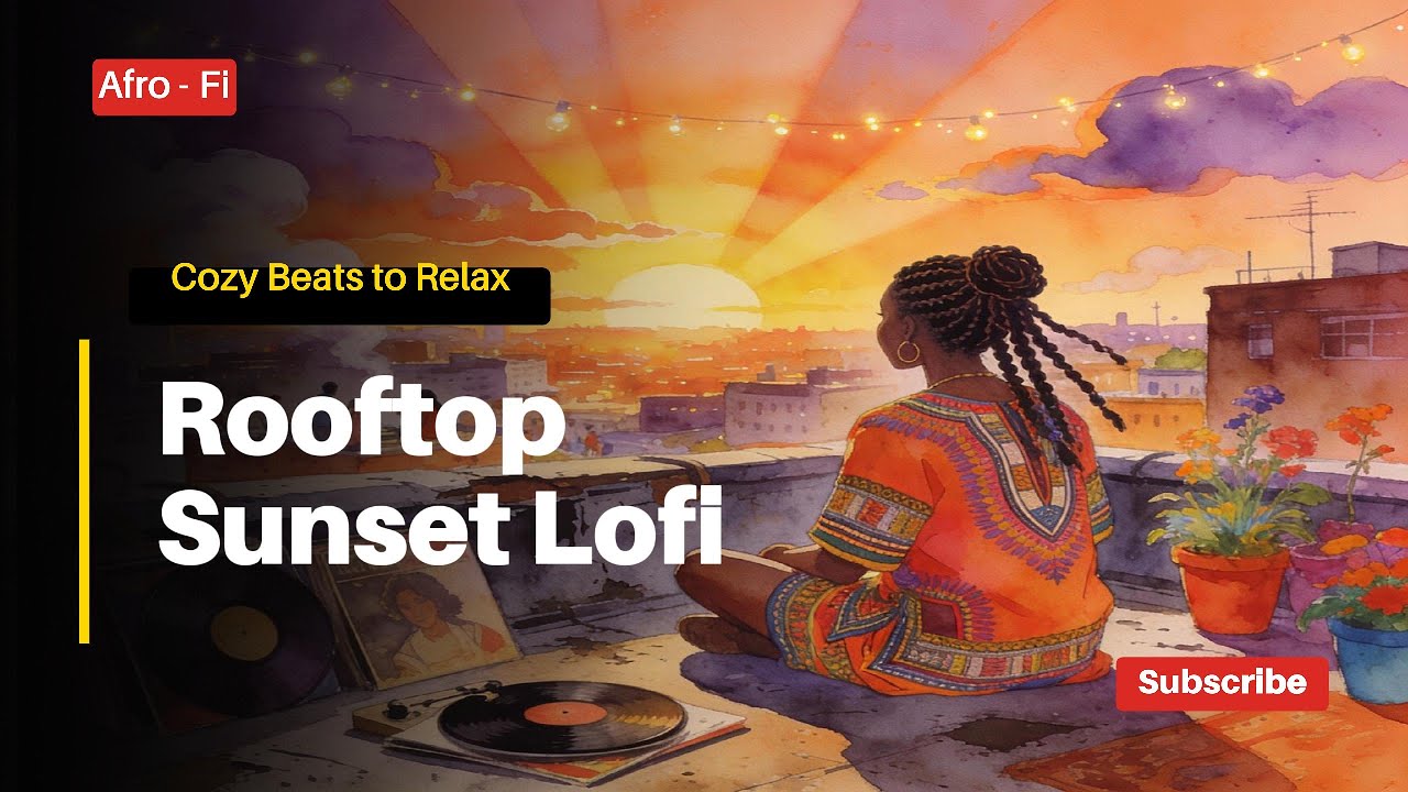 Rooftop Sunset Lofi | Cozy Beats to Relax / Study (Seamless Loop)