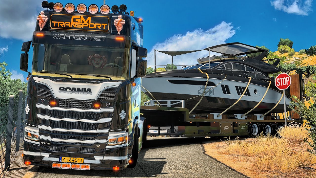 Delivering Yacth Through Narrow Twisty Mountains of Greece | #ets2 1.57