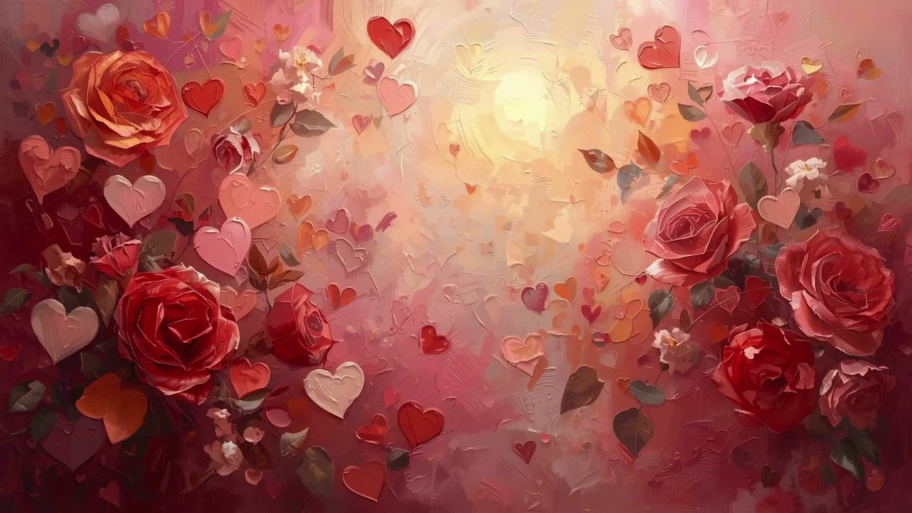 Impressionist Valentine Screensaver | 4K Floral Digital Art | Vintage Wallpaper
