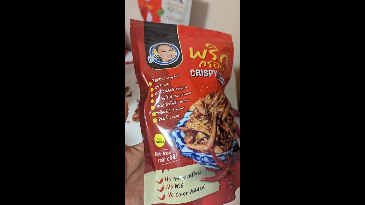 SAS ASMR FRIED CHILLI REVIEW #sas asmr #asmr #fried chilli #chili chips #fried chili #crispy chili