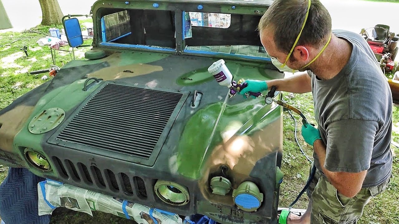 Camo painting a surplus HMMWV Humvee