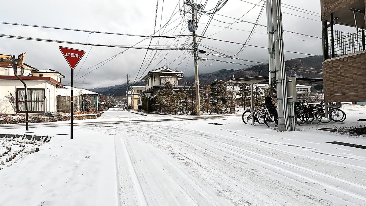 ⛄Walking Tour - Caminhadas pelas ruas de Suwa na Neve ⛄🌨 do Japão - Nagano #japan #walkingtour #rain
