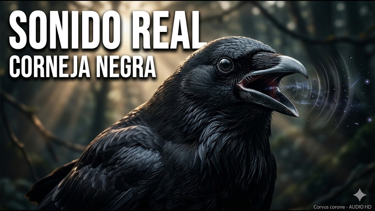 CANTO de la Corneja Negra 🔊  Escuchar p&aacute;jaros Cantar  | Corvus corone