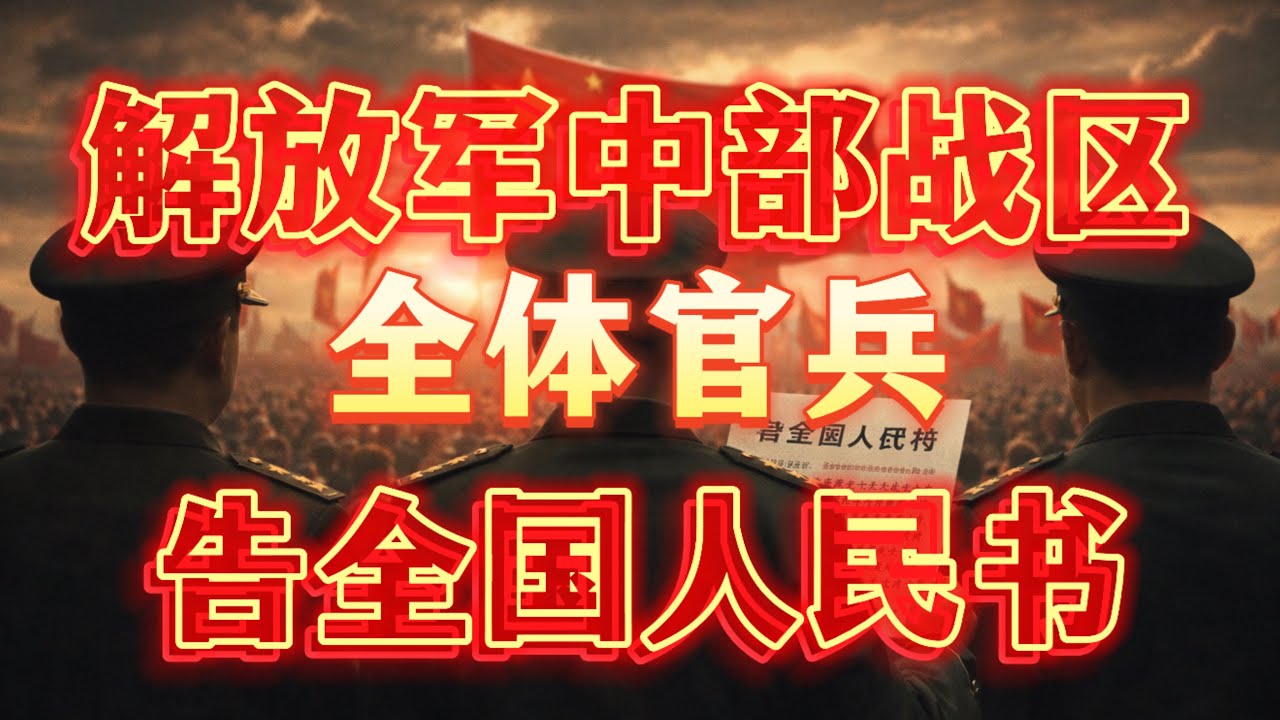 緊急插播：解放軍中部戰區告全國人民書！要求習近平立即下台！否則將進軍北京抓捕習近平！