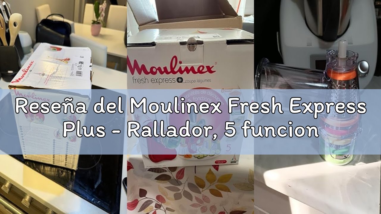 Reseña del Moulinex Fresh Express Plus - Rallador, 5 funciones, 200W, 1 dB, metal, rojo/blanco