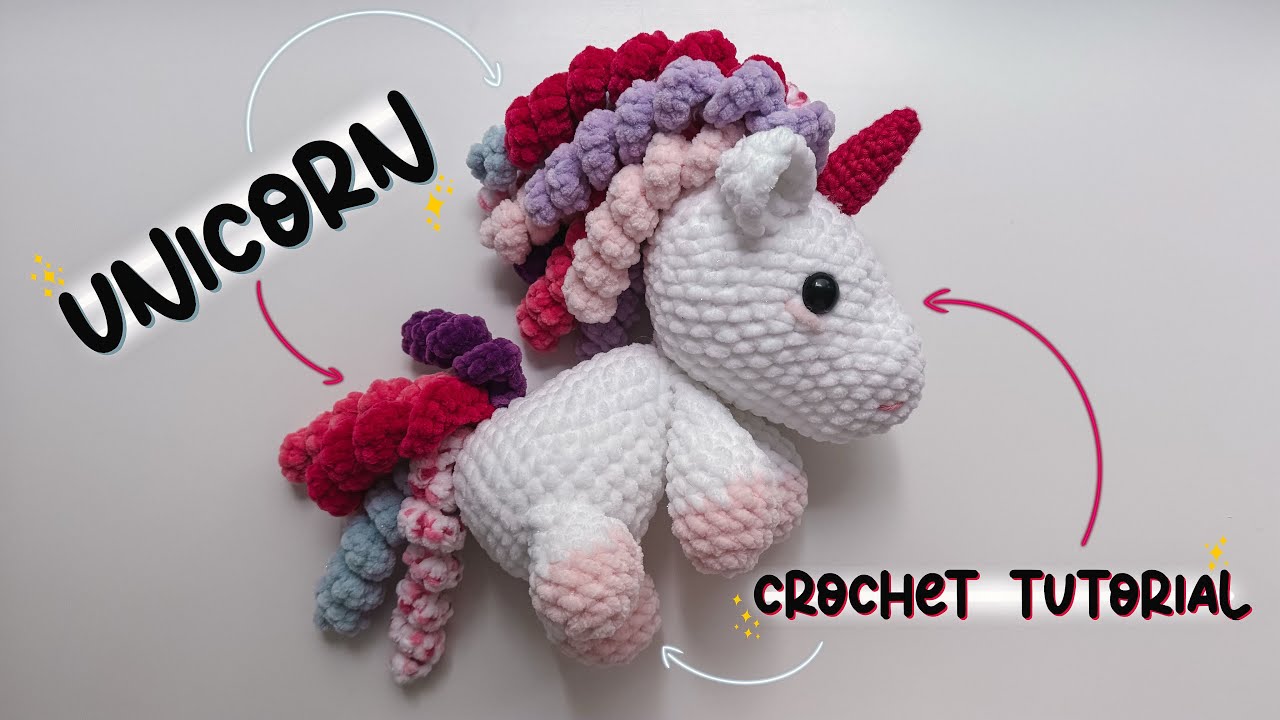 Easy Crochet Unicorn Tutorial | Super süßes Einhorn häkeln 🦄 - DE & EN 