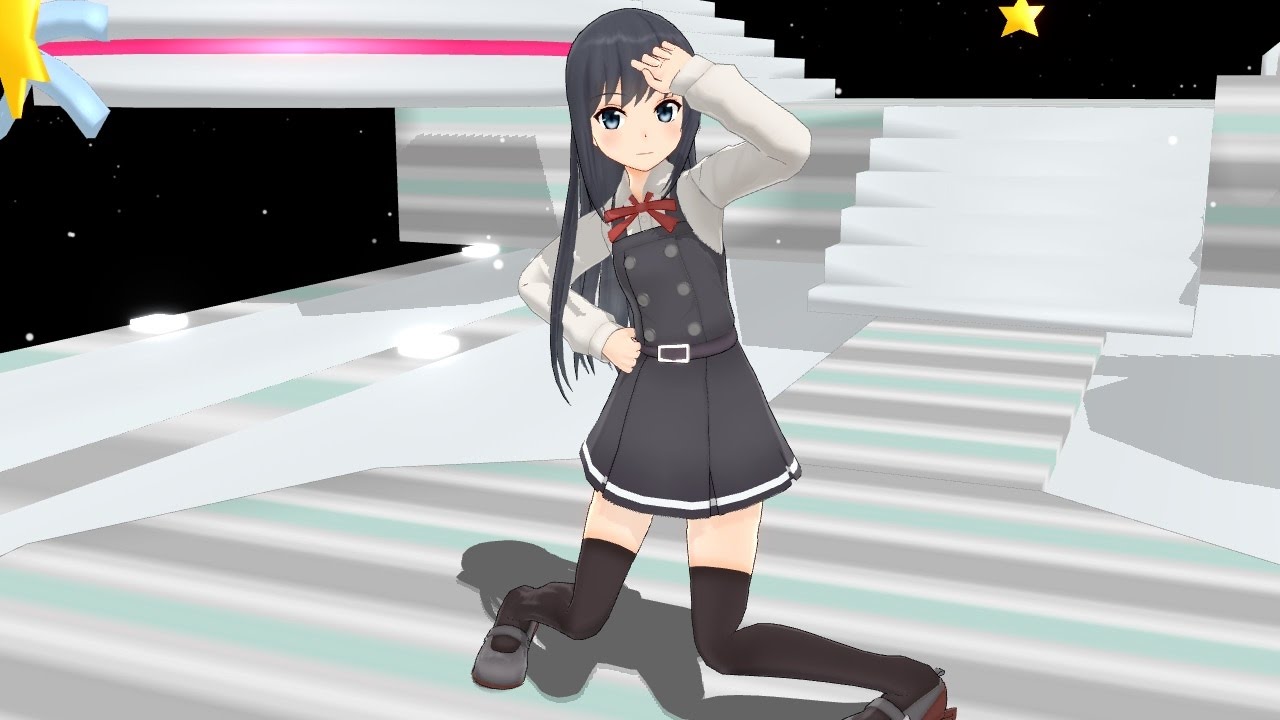 【艦これMMD】朝潮　改二　好き！雪！本気マジック 　720p35