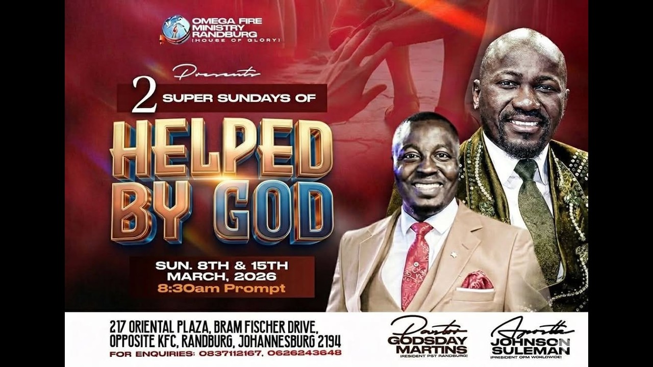 SUNDAY SERVICE || 2 SUNDAYS OF HELPED BY GOD || WITH PSATOR MARTINS AND ESTHER GODSDAY ||08 MAR 2026