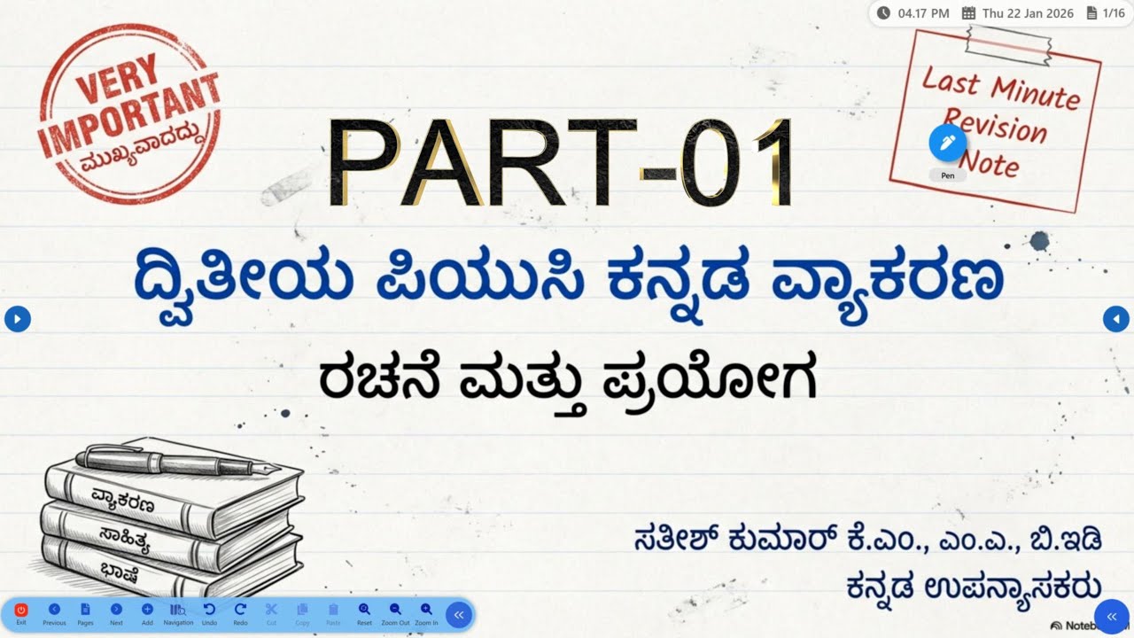 2nd PUC Kannada Grammar Part 1 | Last Moment Studies | Exam Revision 2025–26