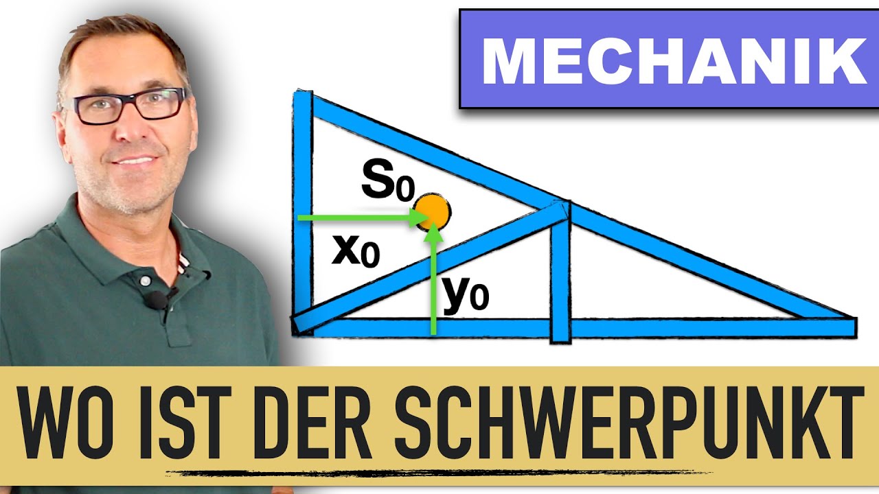 Linienschwerpunkt eines Fachwerk | Schwerpunktslehre | Schwerpunktsabstand berechnen
