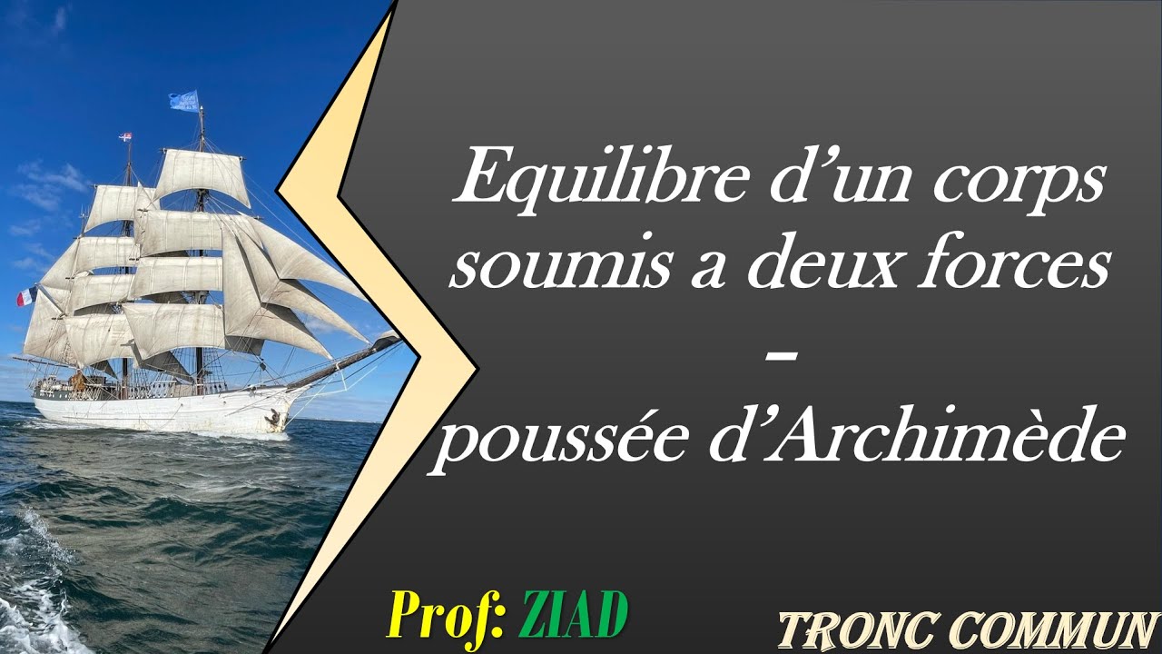Cours 1: (semestre 2) tronc commun TC - Equilibre d’un corps soumis a deux forces