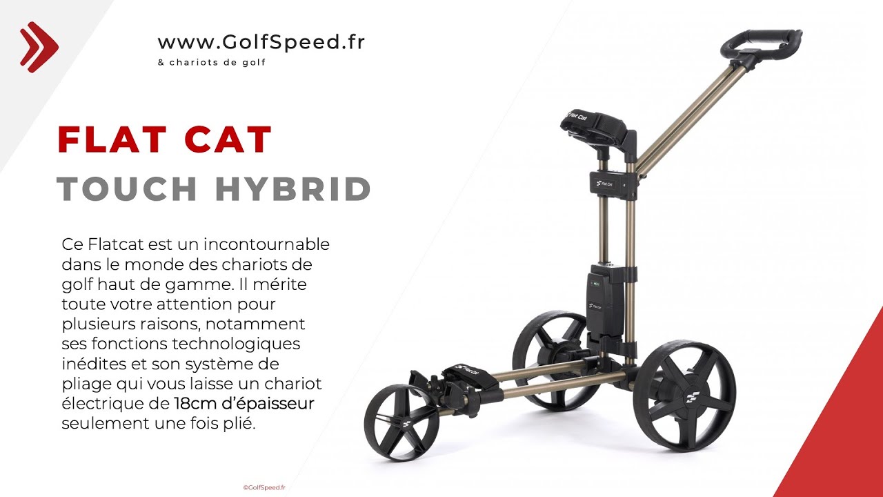 Chariot de golf Flat Cat Touch Hybrid chez GolfSpeed.fr