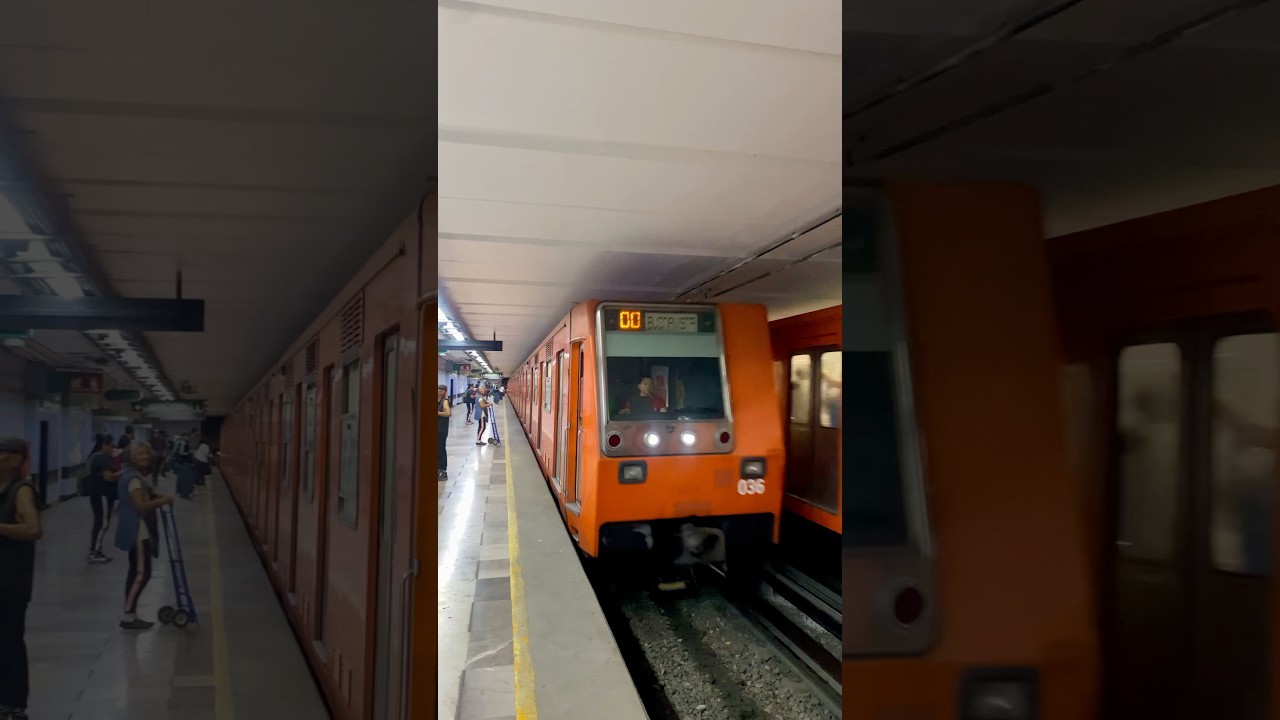 Dos MP-68R96B entrando a la estaci&oacute;n Tepito de la L&iacute;nea B del Metro de la CDMX.
