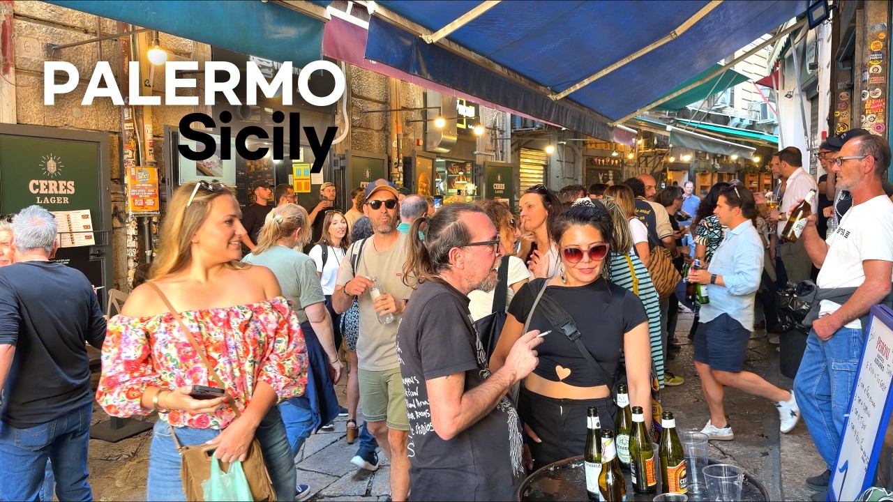 [4K] Палермо, Сицилия 🇮🇹 Рынки, уличная еда и знаковые достопримечательности | Летняя прогулка