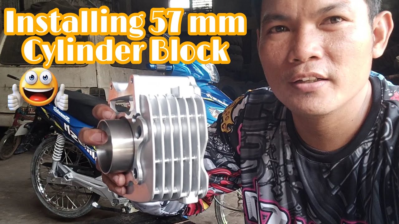 Installing 57 mm Cylinder Block || Smash 115