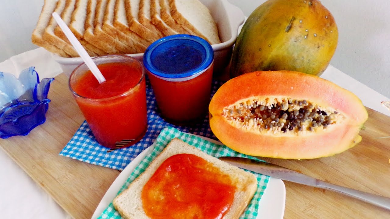 papaya jam homemade /confiture de papaye fait maison