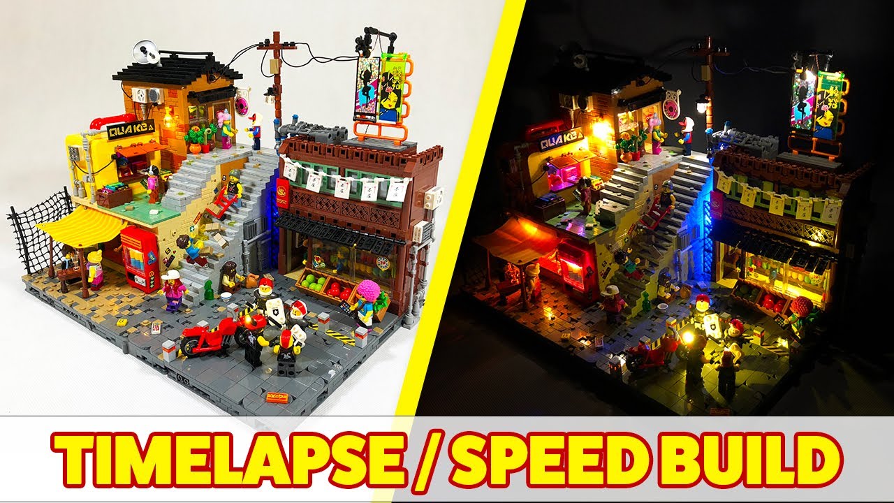 TIMELAPSE: Big Trouble in Little Tokyo LEGO MOC / Cyberpunk LEGO City speed build