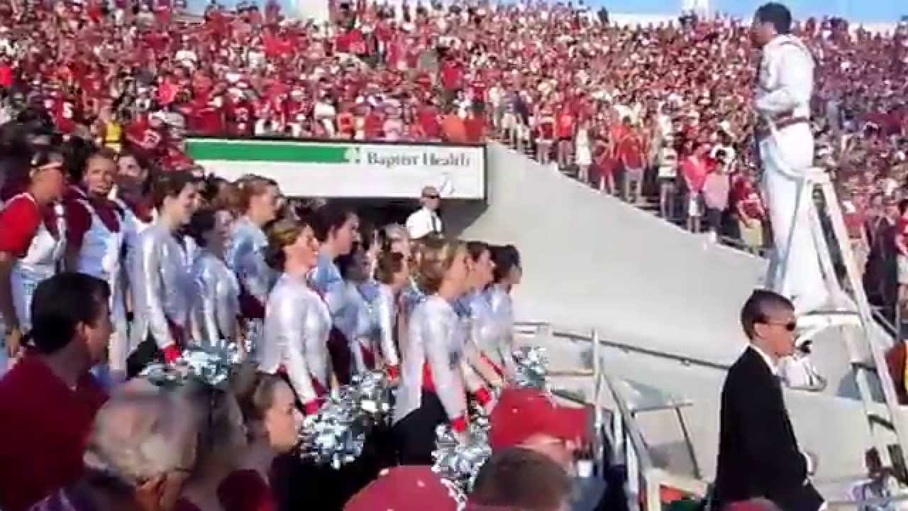 Arkansas Razorback Marching Band Jams with Fans In Stands at Football Game