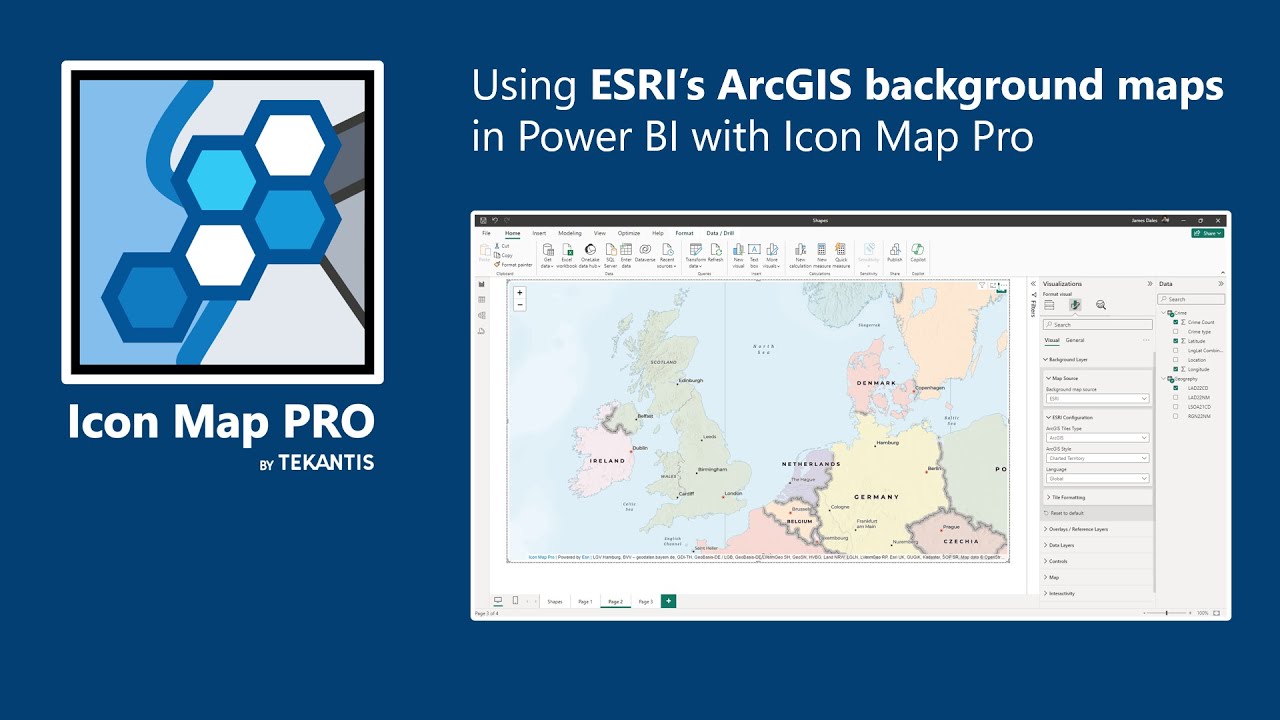 Using ESRI's ArcGIS background maps in Icon Map Pro for Power BI