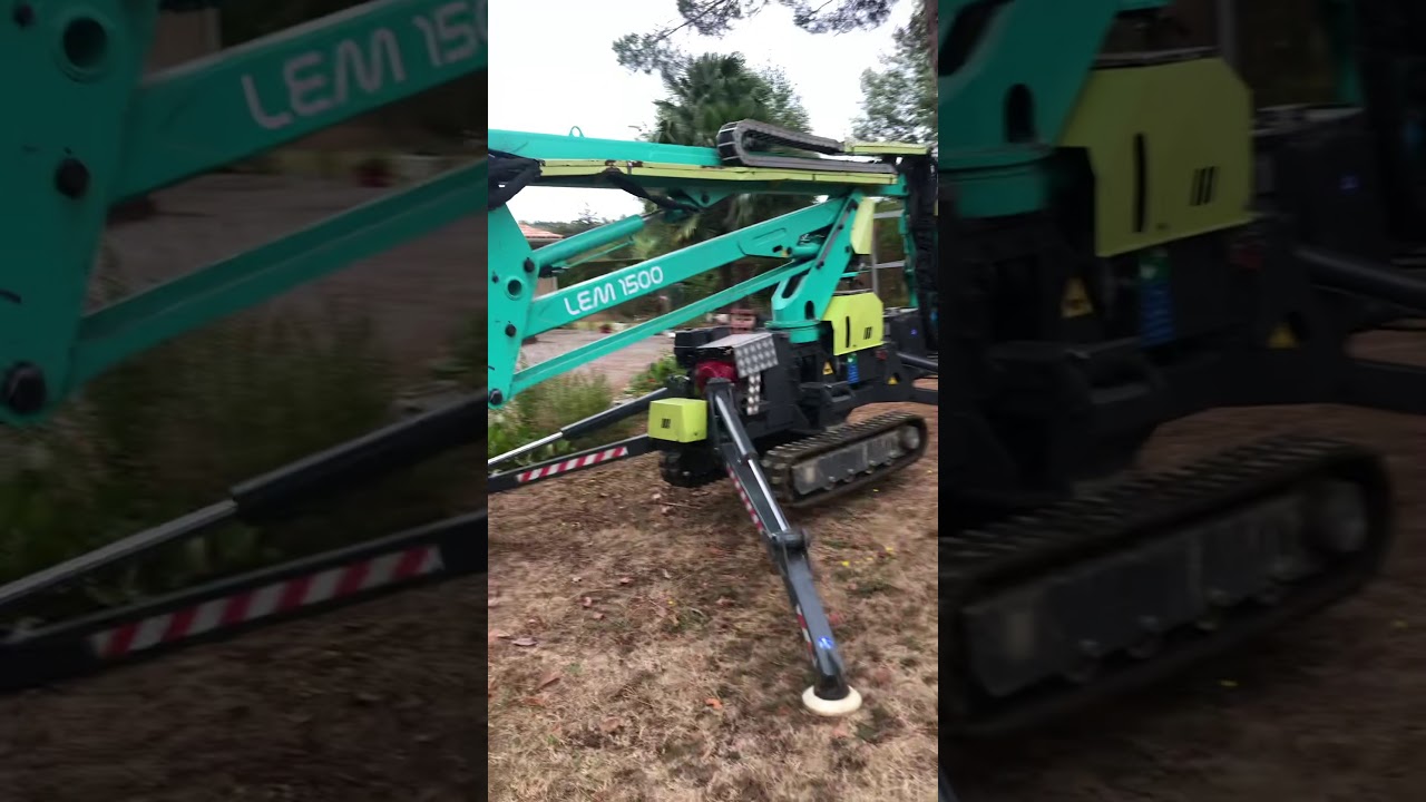 Démontage et abattage avec nacelle araignée.