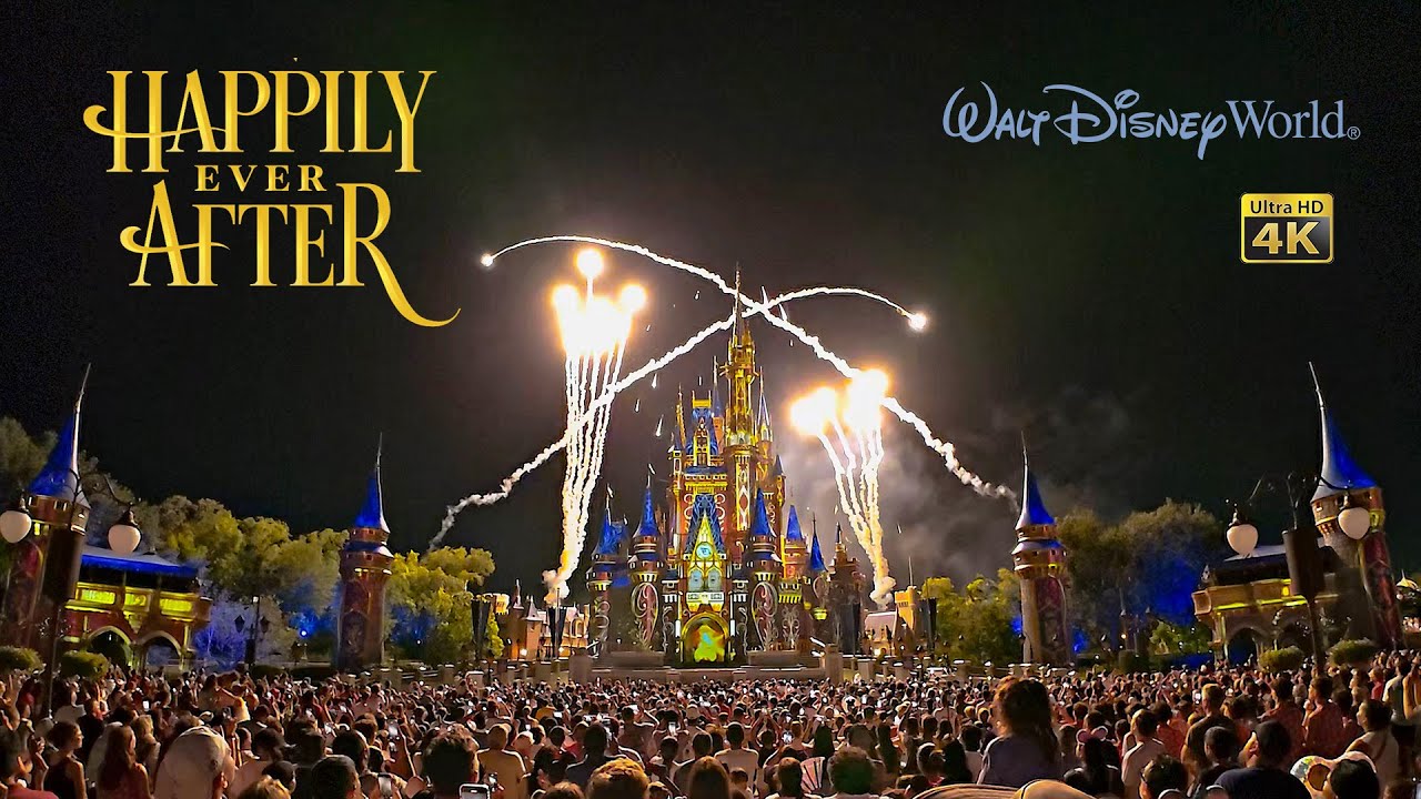 Happily Ever After Fireworks Hub View Complete Show 4K DJI Action 5 Pro Walt Disney World 2025 07 06