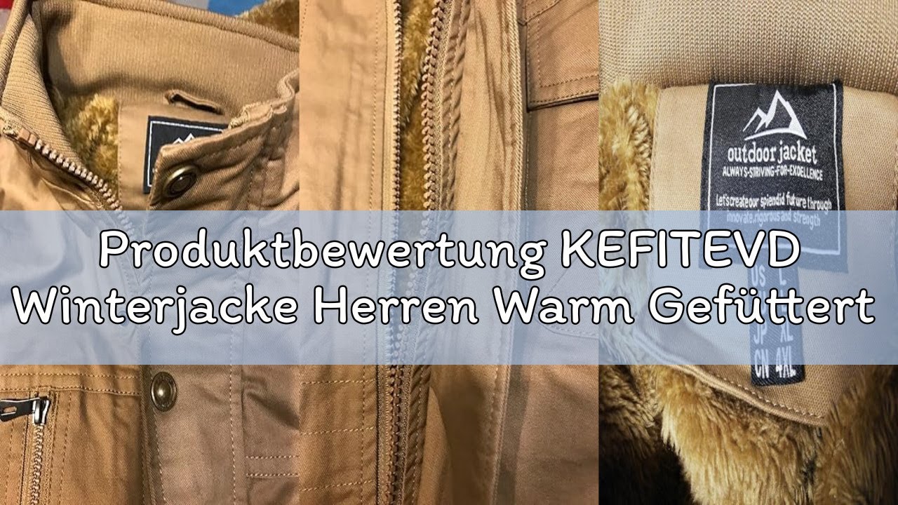 Produktbewertung KEFITEVD Winterjacke Herren Warm Gefüttert Jacke mit Abnehmbarer Kapuze Cargo Winte