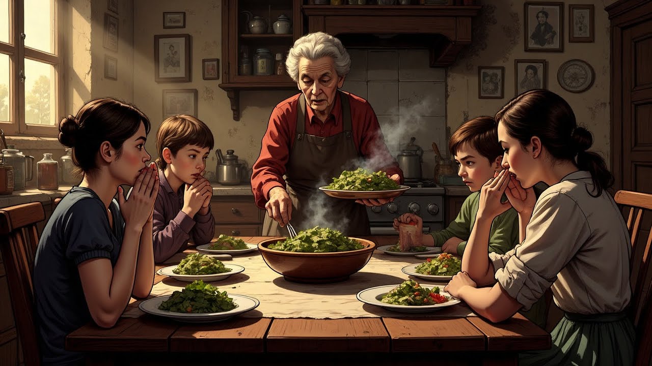 Renacida, dejé que la abuela les sirviera verduras mohosas, sin detenerla esta vez. Más tarde...