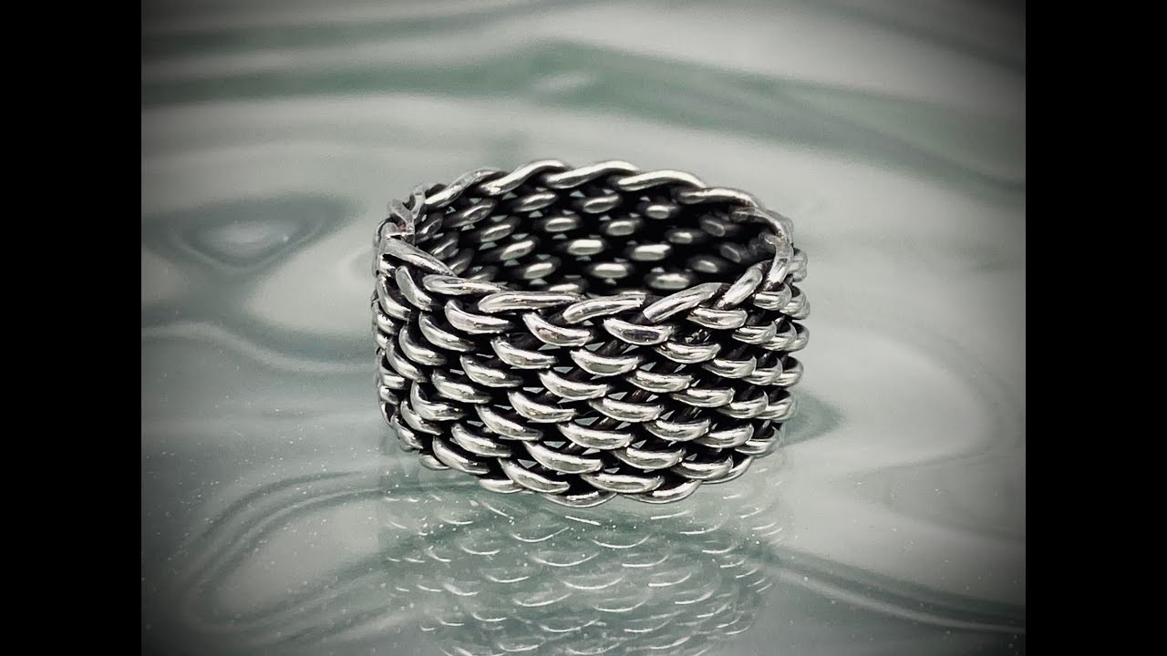 Плетение 16-рядного серебряного кольца — Flatwearable Artisan Jewelry