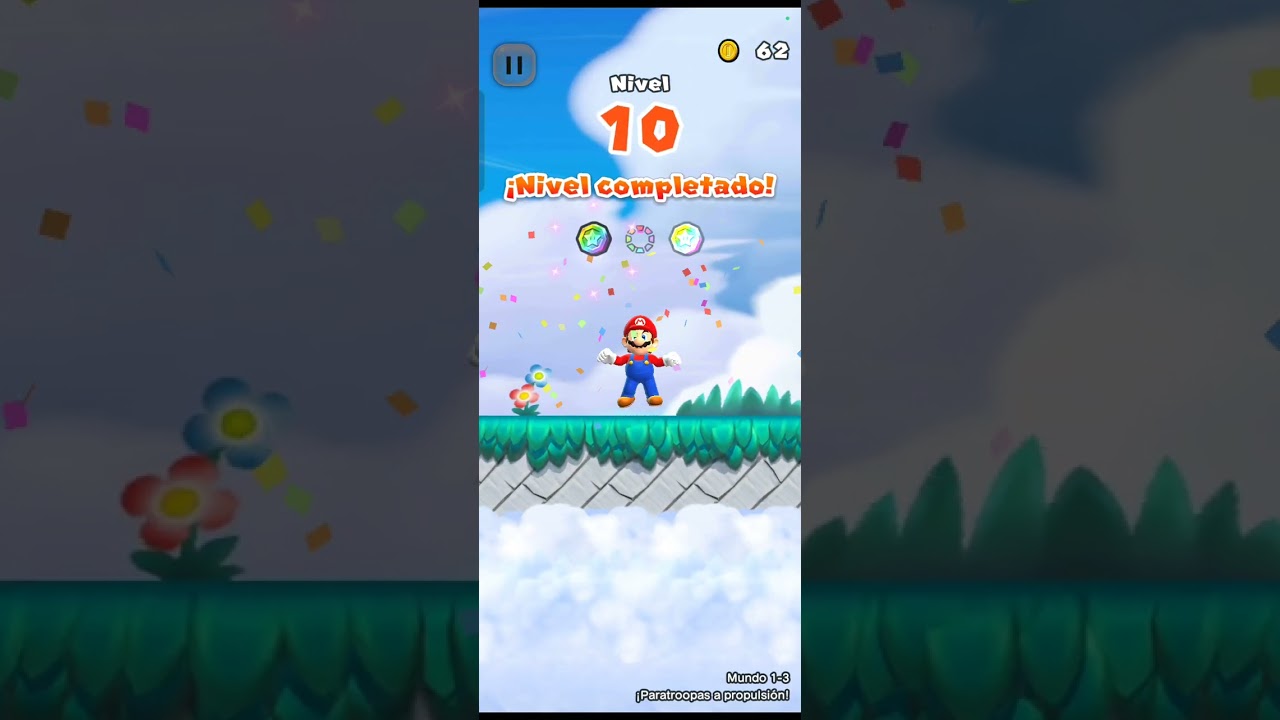 Jugando Mario Run con Andrés (A) y con Esther (E)
