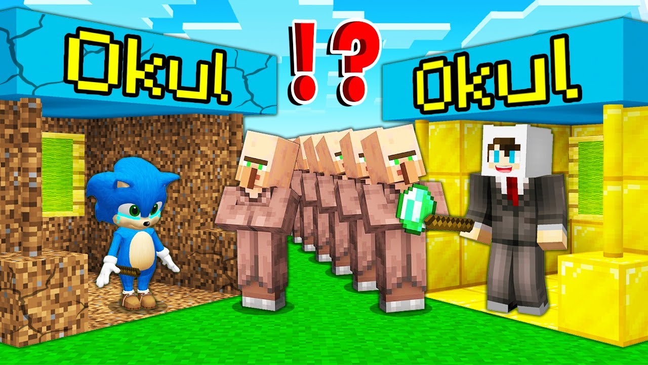 ENES'in ZENGİN OKULU VS BEBEK SONİC'in FAKİR OKULU 😨 Minecraft
