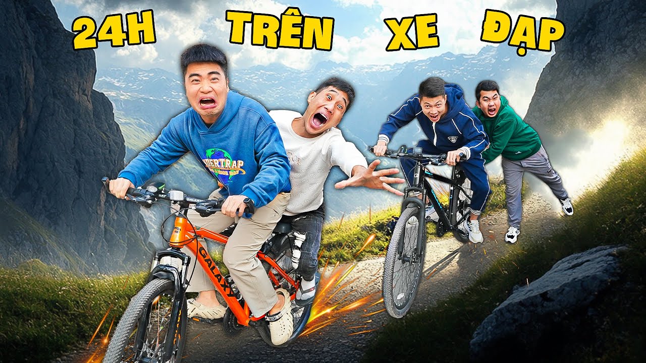 Gấu Đỏ TV - Thử Thách Người Cuối Cùng Còn Ngồi Trên Xe Đạp Nhận Phần Thưởng 1000$ - Đạp Xe Mỗi Ngày