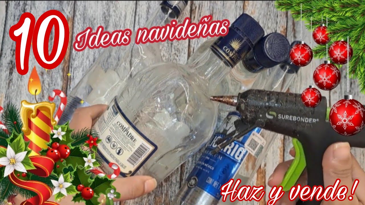 INCREÍBLES IDEAS para NAVIDAD con BOTELLAS de VIDRIO ♻️🎄 MANUALIDADES navideñas fáciles