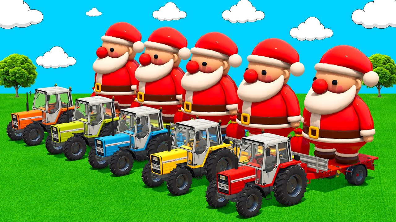 LOAD AND TRANSPORT SANTA CLAUS WITH LANDINI TRACTORS & FORKLIFTS - Farming Simulator 25