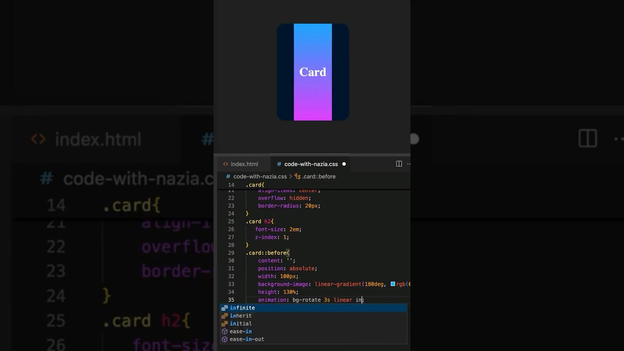 Animated Gradient Border Card 🔥  HTML & CSS  