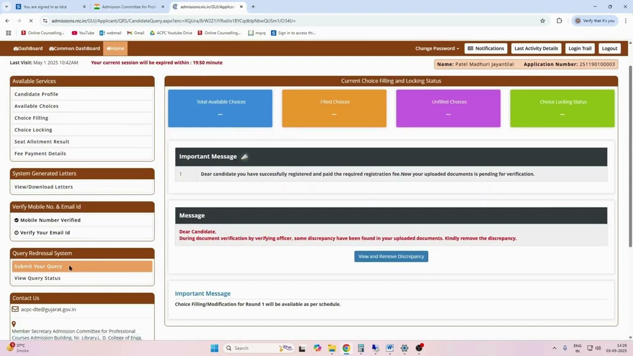 ACPC | Edit Registration Details After Registration Fees Payment