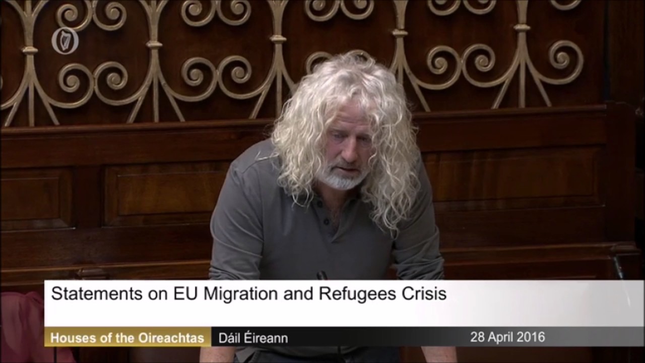 Irish Politician Mick Wallace Overcome as He Discusses Refugee Crisis in Parliament