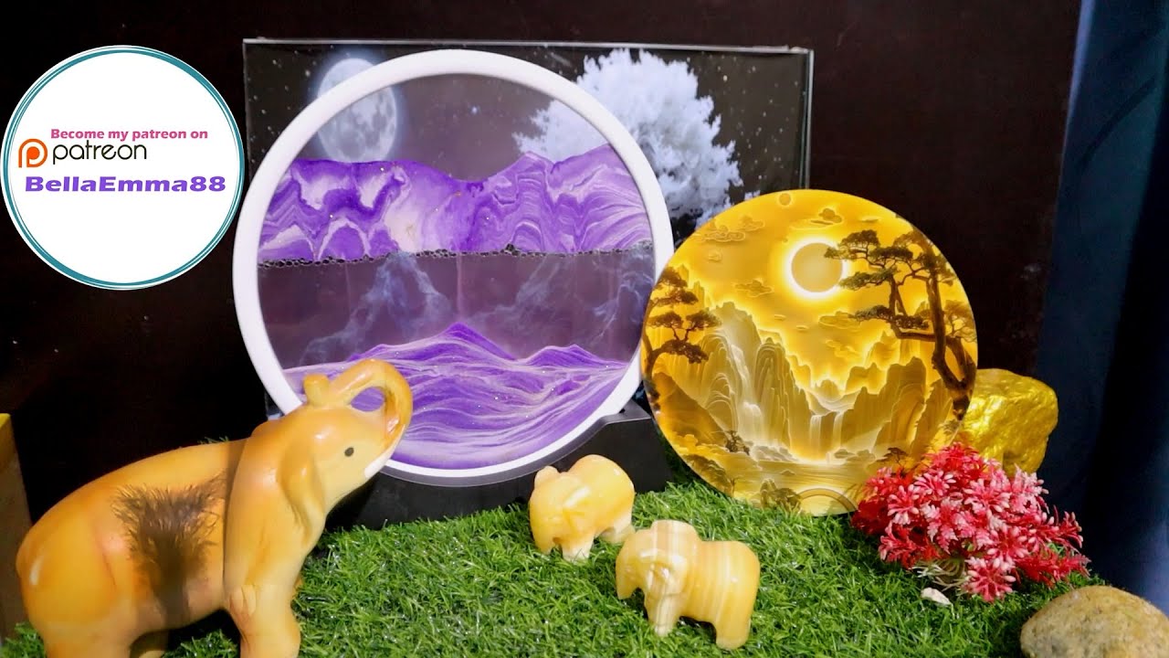 Sand Art and Mother, Baby Elephants: Relax with Sand Art and Nature