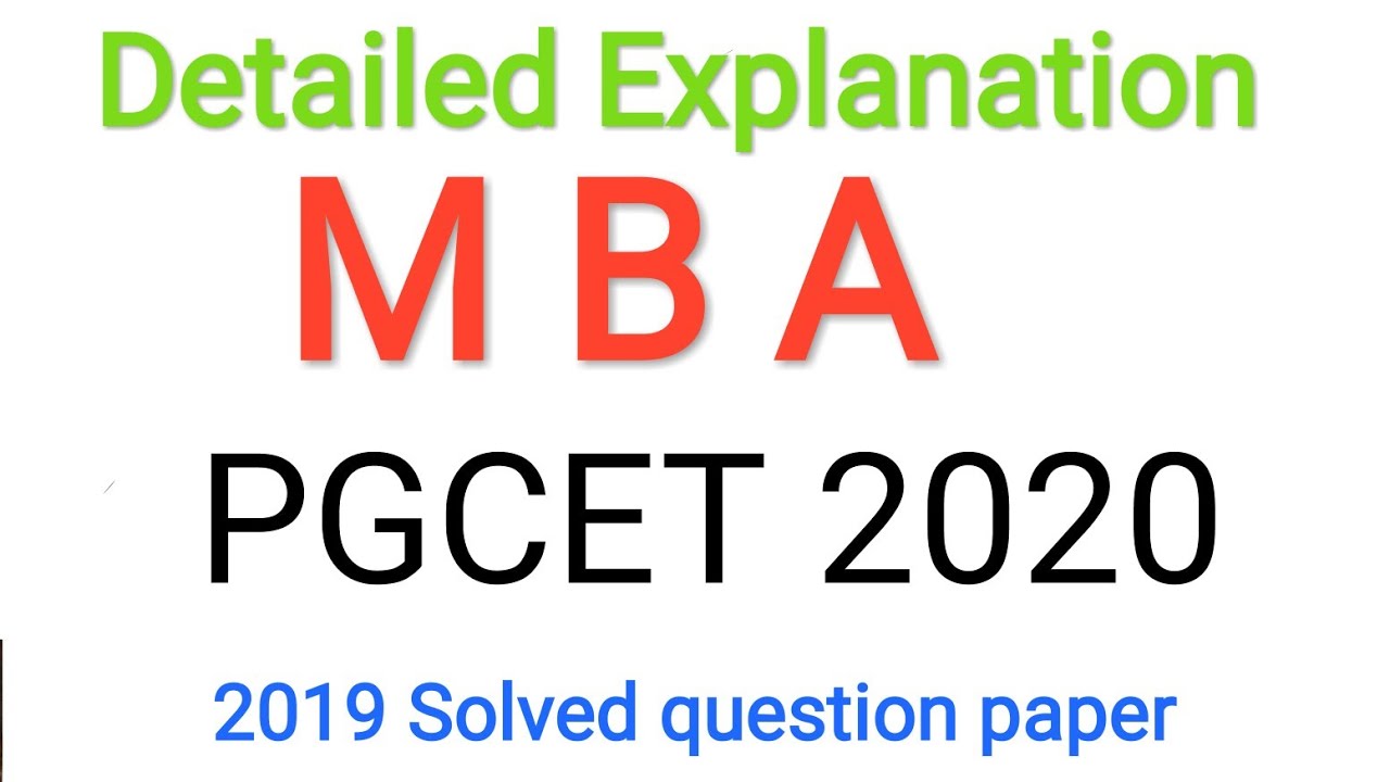MBA 2020 | question paper solution with answers Part 3