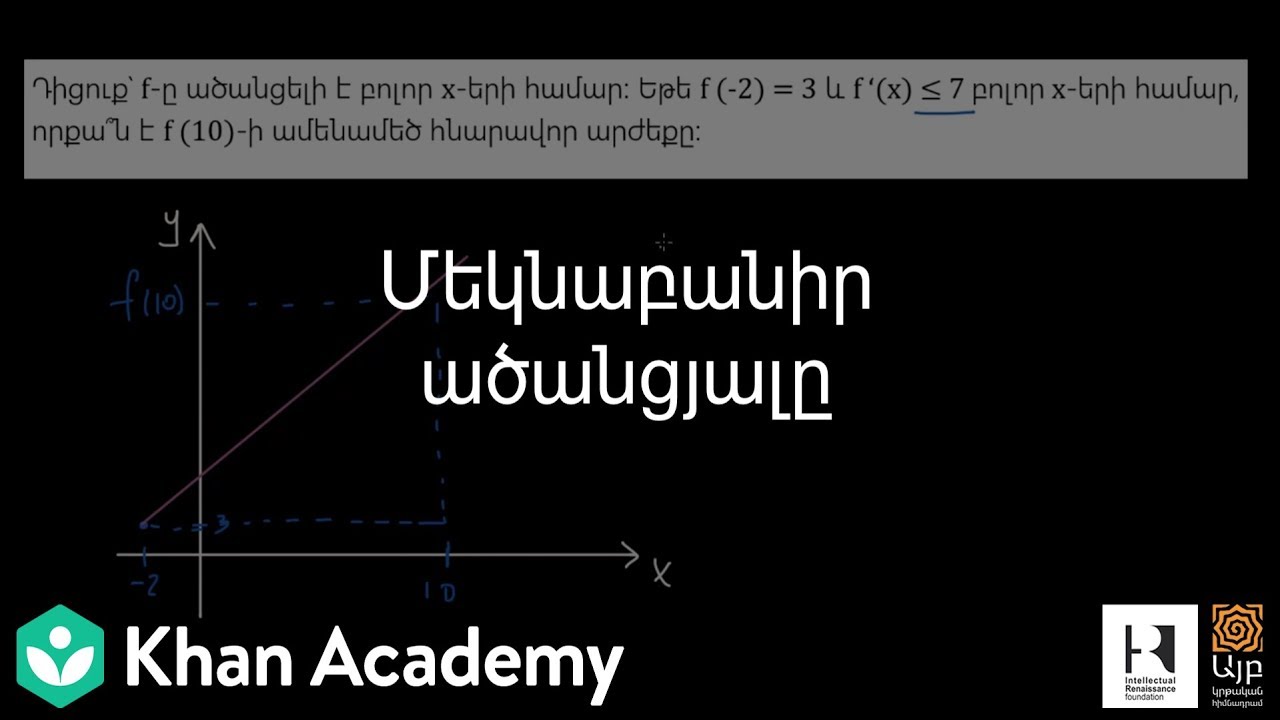 Մեկնաբանիր ածանցյալը | Դիֆերենցիալ հաշիվ | «Քան» ակադեմիա