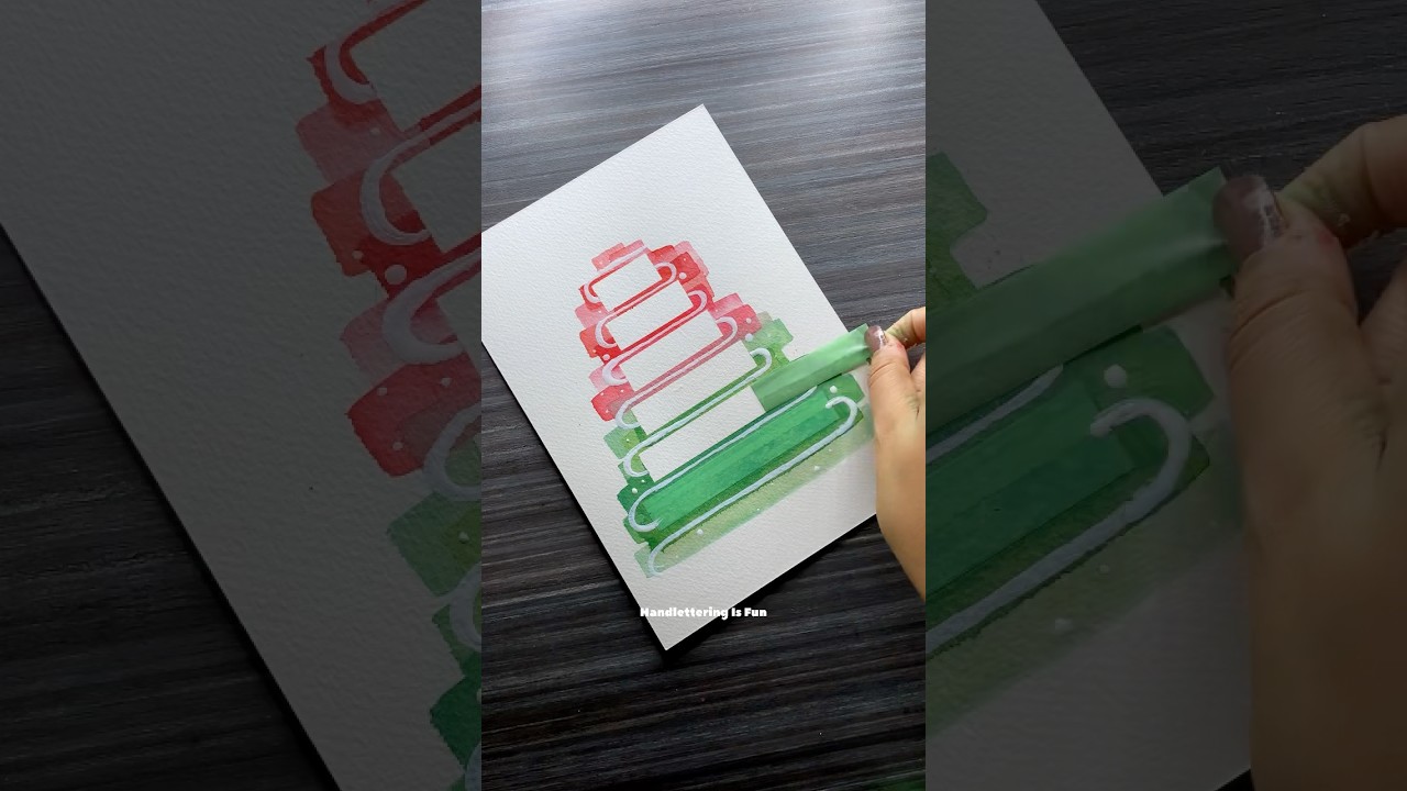 Merry Christmas Calligraphy Card!#shorts #calligraphy #lettering #art #christmas