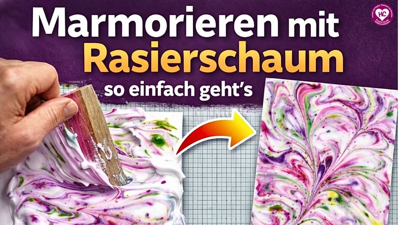 Papier marmorieren mit Rasierschaum – einfache DIY Technik