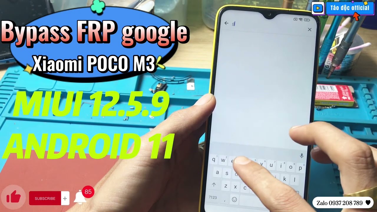 Hướng dẫn bẻ khoá mật khẩu tài khoản google XIAOMI POCO M3 MIUI 12.5.9 android 11
