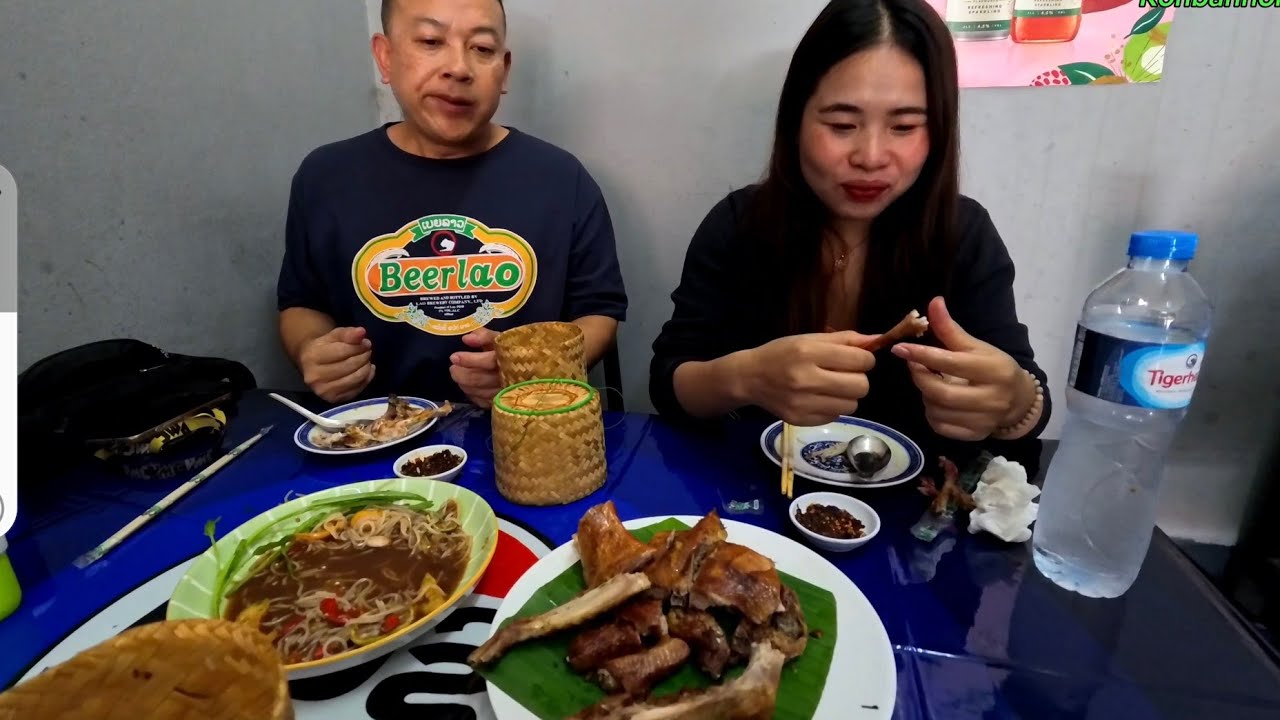 The popular grilled chicken in Laos / Ping Gai Na Pong #1, in Vientiane Laos.