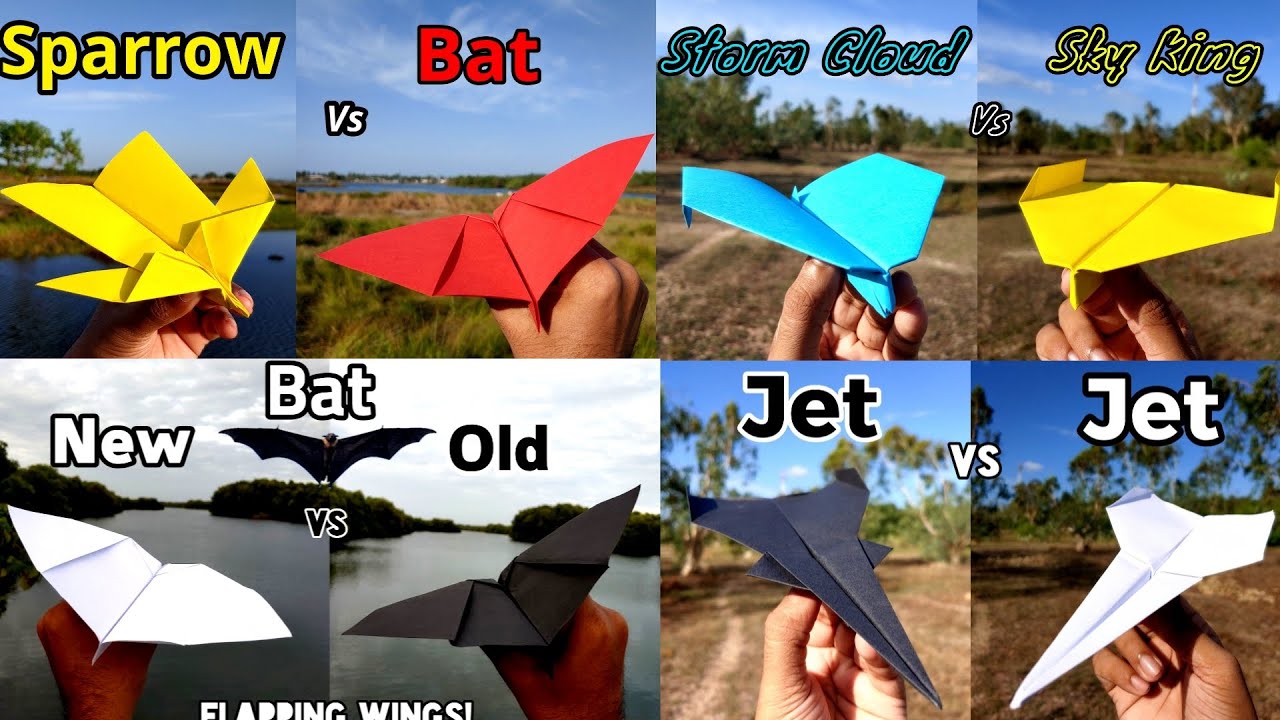 10 Pairs Best Flying Paper Airplanes Flying Comparison