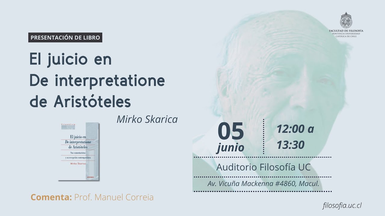 Presentación del libro El juicio en De interpretatione de Aristóteles de Mirko Skarica