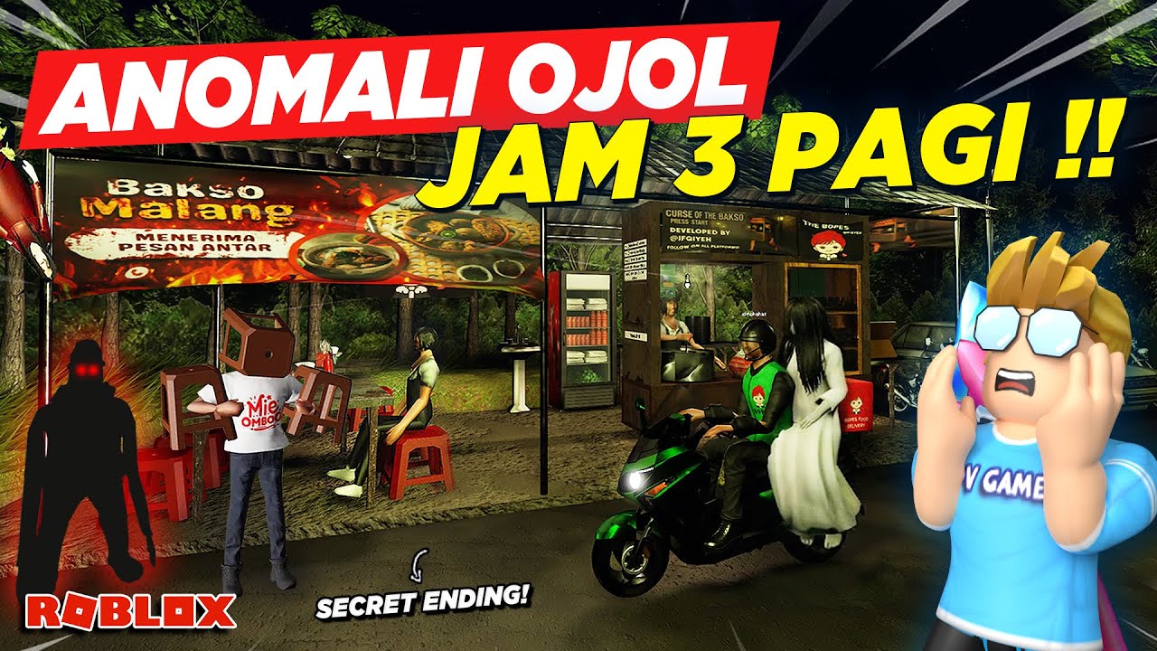 MISTERI OJOL PENGANTAR BAKSO MALANG JAM 3 PAGI SECRET ENDING BARU !! ANOMALI VIRAL - Roblox