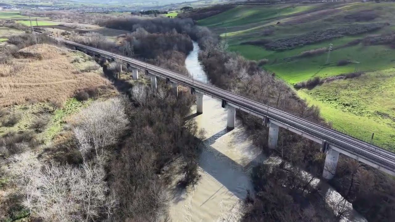 Calore River Benevento drone footage 4k